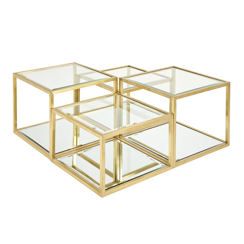 Multi-Level Gold Coffee Table